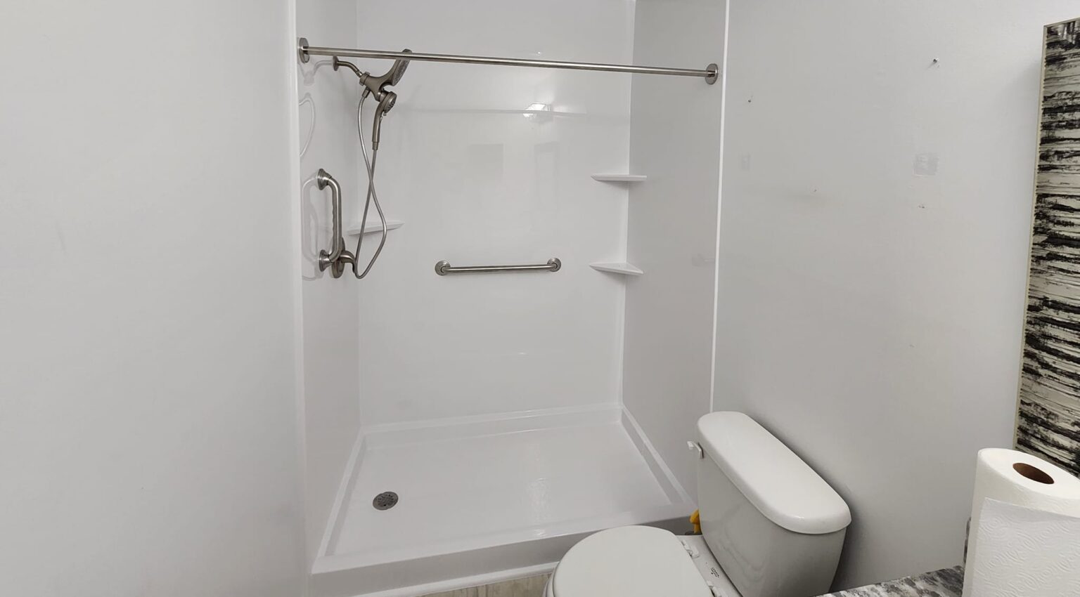 Alabaster bathtub and shower bathroom remodels