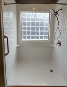 White Jacuzzi shower installation in Birmingham, AL