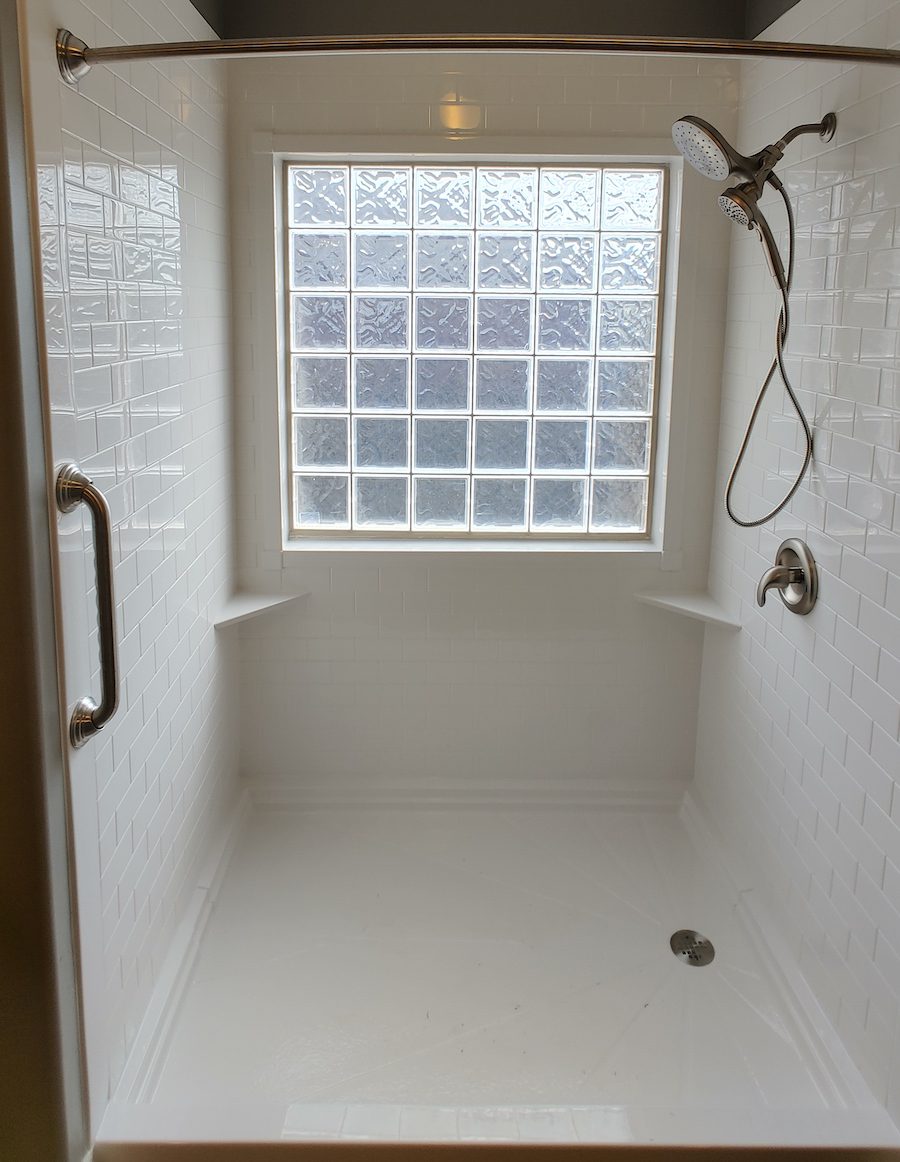 White Jacuzzi shower installation in Birmingham, AL