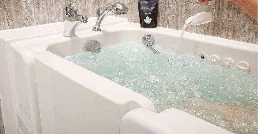 Bubbling jacuzzi tub full of warm water