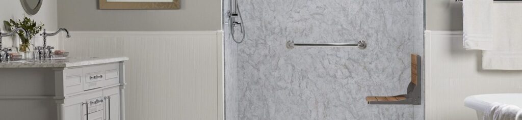 shower options for elderly including no barrier entry and shower seat