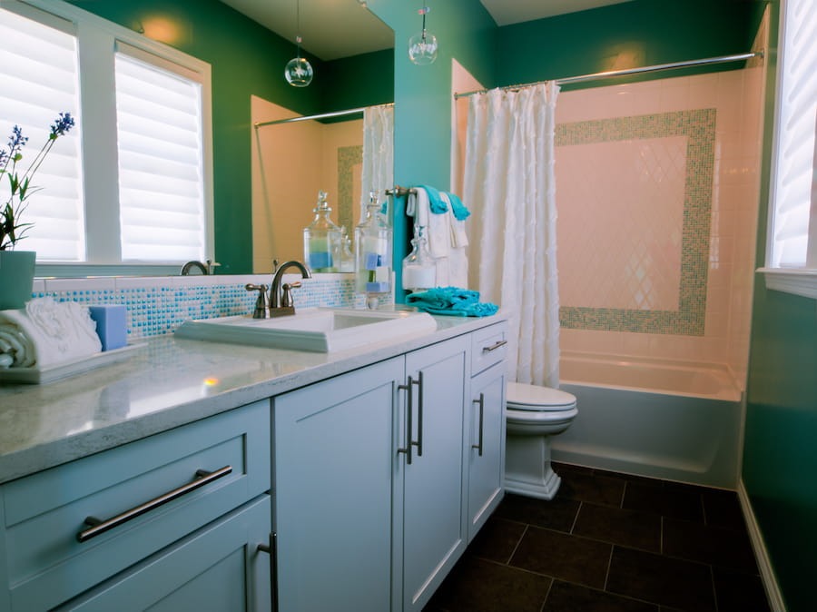 Modern bathroom remodel in Warrior with upgraded shower and tub