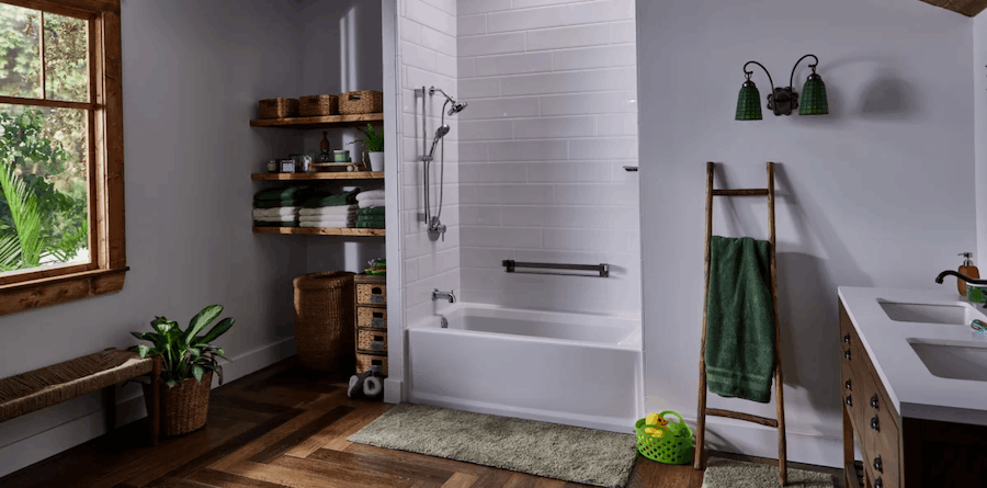 Updated shower with wall surround in Crane Hill, AL